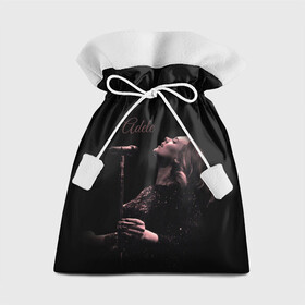 Подарочный 3D мешок с принтом Песнь Адель в Курске, 100% полиэстер | Размер: 29*39 см | девушка | имя | микрофон | певица | песня