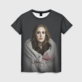 Женская футболка 3D с принтом Фото Адель в Курске, 100% полиэфир ( синтетическое хлопкоподобное полотно) | прямой крой, круглый вырез горловины, длина до линии бедер | девушка | имя | певица | свитер | фото