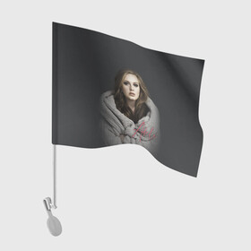 Флаг для автомобиля с принтом Фото Адель в Курске, 100% полиэстер | Размер: 30*21 см | Тематика изображения на принте: девушка | имя | певица | свитер | фото