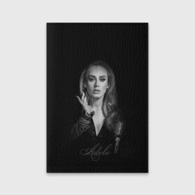 Обложка для паспорта матовая кожа с принтом Adele Icon в Курске, натуральная матовая кожа | размер 19,3 х 13,7 см; прозрачные пластиковые крепления | девушка | имя | микрофон | певица | фото