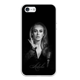 Чехол для iPhone 5/5S матовый с принтом Adele Icon в Курске, Силикон | Область печати: задняя сторона чехла, без боковых панелей | девушка | имя | микрофон | певица | фото