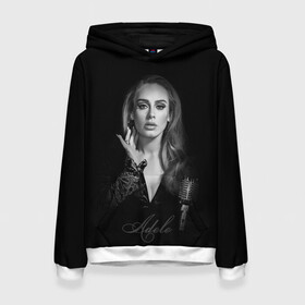 Женская толстовка 3D с принтом Adele Icon в Курске, 100% полиэстер  | двухслойный капюшон со шнурком для регулировки, мягкие манжеты на рукавах и по низу толстовки, спереди карман-кенгуру с мягким внутренним слоем. | девушка | имя | микрофон | певица | фото