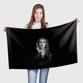 Флаг 3D с принтом Adele Icon в Курске, 100% полиэстер | плотность ткани — 95 г/м2, размер — 67 х 109 см. Принт наносится с одной стороны | девушка | имя | микрофон | певица | фото