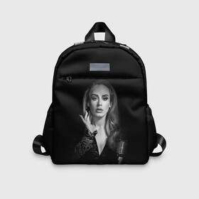 Детский рюкзак 3D с принтом Adele Icon в Курске, 100% полиэстер | лямки с регулируемой длиной, сверху петелька, чтобы рюкзак можно было повесить на вешалку. Основное отделение закрывается на молнию, как и внешний карман. Внутри дополнительный карман. По бокам два дополнительных кармашка | девушка | имя | микрофон | певица | фото