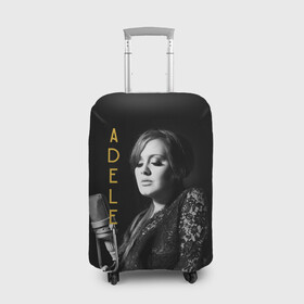 Чехол для чемодана 3D с принтом Певица Adele в Курске, 86% полиэфир, 14% спандекс | двустороннее нанесение принта, прорези для ручек и колес | девушка | имя | микрофон | надпись | певица