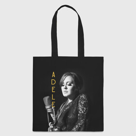 Шоппер 3D с принтом Певица Adele в Курске, 100% полиэстер | Плотность: 200 г/м2; Размер: 34×35 см; Высота лямок: 30 см | девушка | имя | микрофон | надпись | певица