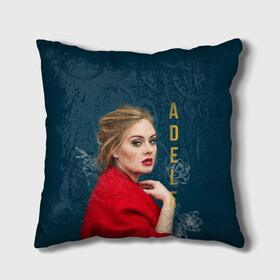 Подушка 3D с принтом Portrait Adele в Курске, наволочка – 100% полиэстер, наполнитель – холлофайбер (легкий наполнитель, не вызывает аллергию). | состоит из подушки и наволочки. Наволочка на молнии, легко снимается для стирки | имя | лицо | надпись | певица | портрет