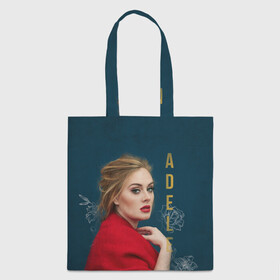 Шоппер 3D с принтом Portrait Adele в Курске, 100% полиэстер | Плотность: 200 г/м2; Размер: 34×35 см; Высота лямок: 30 см | имя | лицо | надпись | певица | портрет