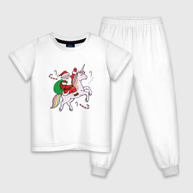 Детская пижама хлопок с принтом дед мороз на единороге 2022 в Курске, 100% хлопок |  брюки и футболка прямого кроя, без карманов, на брюках мягкая резинка на поясе и по низу штанин
 | 2022 | дед мороз | единорог | елка | ёлки | клаус | новогодний | новый год | санта | снегурочка
