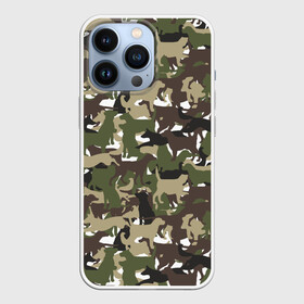 Чехол для iPhone 13 Pro с принтом Камуфляж из Собак (Camouflage) в Курске,  |  | animal | camouflage | dog | military camouflage | барбос | бобик | военный камуфляж | год собаки | друг человека | животное | зверь | ищейка | камуфляж | кинолог | кость | лайка | милитари | охотничий камуфляж | пёс