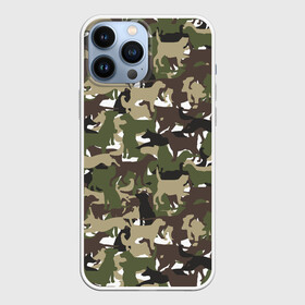 Чехол для iPhone 13 Pro Max с принтом Камуфляж из Собак (Camouflage) в Курске,  |  | animal | camouflage | dog | military camouflage | барбос | бобик | военный камуфляж | год собаки | друг человека | животное | зверь | ищейка | камуфляж | кинолог | кость | лайка | милитари | охотничий камуфляж | пёс