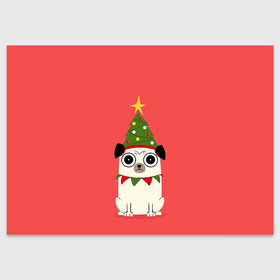 Поздравительная открытка с принтом Новогодний Мопс   Пёсик в Курске, 100% бумага | плотность бумаги 280 г/м2, матовая, на обратной стороне линовка и место для марки
 | 2021 | 2022 | bite me | christmas | marry christmas | new year | в топе | герлянды | для друга | елка | кусь | мопс | нг | новогодний мопс | новогодний свитер | новый год | пёсик | песк | подарок | пряник | пряня | псина