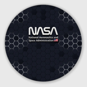 Круглый коврик для мышки с принтом NASA 3D LOGO   НАСА 3D логотип в Курске, резина и полиэстер | круглая форма, изображение наносится на всю лицевую часть | elon | mask | musk | nasa | space x | star | америка | астронавт | звезды | земля | илон | космонавт | космос | луна | марс | маск | наса | планета | ракета | флаг