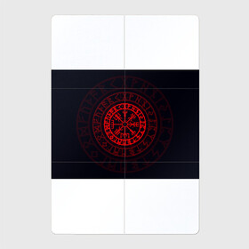 Магнитный плакат 2Х3 с принтом Красный Вегвизир в Курске, Полимерный материал с магнитным слоем | 6 деталей размером 9*9 см | Тематика изображения на принте: викинги | красный вегвизир | минимализм | руны | руны викингов | символ | символика