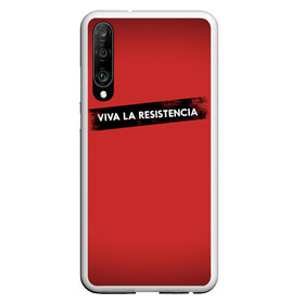 Чехол для Honor P30 с принтом VIVA LA RESISTENCIA в Курске, Силикон | Область печати: задняя сторона чехла, без боковых панелей | bella | bells | casa | ciao | de | el | jingle | la | moscow | netflix | papel | professor | resistencia | tokio | viva | бумажный | дом | профессор