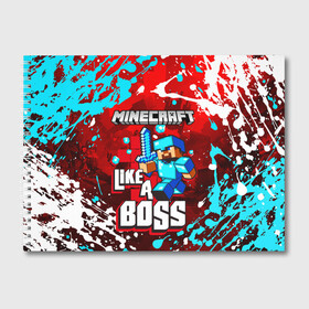 Альбом для рисования с принтом MINECRAFT BLUE SKIN МАЙНКРАФТ СИНИЙ СКИН в Курске, 100% бумага
 | матовая бумага, плотность 200 мг. | block | craft | creeper | cube | dungeons | game | games | logo | mine | minecraft | miner | pixel | zombie | блок | геометрия | данжен | зомби | игра | игры | крафт | крипер | кубики | лого | логотип | майкрафт | майн | майнкрафт | пиксели | 