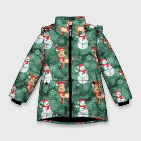 Зимняя куртка для девочек 3D с принтом Новогоднее настроение Санта в Курске, ткань верха — 100% полиэстер; подклад — 100% полиэстер, утеплитель — 100% полиэстер. | длина ниже бедра, удлиненная спинка, воротник стойка и отстегивающийся капюшон. Есть боковые карманы с листочкой на кнопках, утяжки по низу изделия и внутренний карман на молнии. 

Предусмотрены светоотражающий принт на спинке, радужный светоотражающий элемент на пуллере молнии и на резинке для утяжки. | 2022 | год тигра | новый год | новый год 2022 | символ года | тигр | тигренок | тигрица | тигры