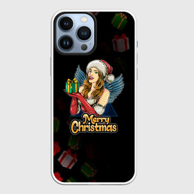 Чехол для iPhone 13 Pro Max с принтом Merry Christmas Снегурочка с подарком. в Курске,  |  | 2022 | happy new year | merry christmas | год тигра | зима близко | нг | новогодний | новый год | новый год 2022 | подарки | праздник | рождество | символ 2022 года | снегурочка | снежинки