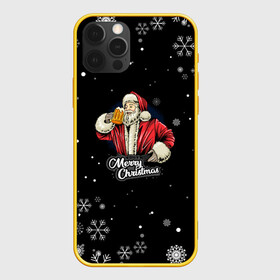 Чехол для iPhone 12 Pro с принтом Merry Christmas Санта с пивом в Курске, силикон | область печати: задняя сторона чехла, без боковых панелей | 2022 | happy new year | merry christmas | santa | год тигра | зима близко | нг | новогодний | новогодний санта | новый год | новый год 2022 | рождество | санта | символ 2022 года | снег