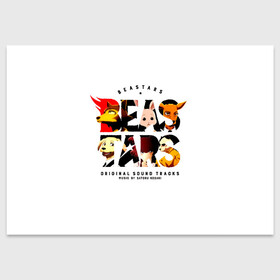 Поздравительная открытка с принтом Логотип Beastars в Курске, 100% бумага | плотность бумаги 280 г/м2, матовая, на обратной стороне линовка и место для марки
 | Тематика изображения на принте: anime | beastars | legosi | manga | regoshi | wolf | аниме | бастерс | беастарс | биастарс | бистар | брови | волк | выдающиеся звери | дегоси | животные | киби | кью | легом | легоси | легоши | мальчикволк | манга