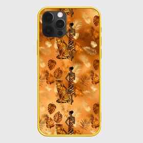 Чехол для iPhone 12 Pro с принтом Дама с тигром в Курске, силикон | область печати: задняя сторона чехла, без боковых панелей | 2022 | год тигра | новый год | новый год 2022 | символ года | тигр | тигренок | тигрица | тигры