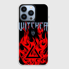 Чехол для iPhone 13 Pro с принтом THE WITCHER 3   ВЕДЬМАК 3   FIRE   ОГОНЬ в Курске,  |  | geralt | the witcher | the witcher wild hunt | witcher | wolf | аард | аксий | белый волк | ведьмак | ведьмак 3 | волк | геральт | игни | ирден | йенифер | каер морхен | квен | охотник | трисс | цири | школа волка