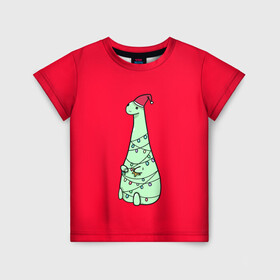 Детская футболка 3D с принтом ДИНОЗАВРИК  2022 в Курске, 100% гипоаллергенный полиэфир | прямой крой, круглый вырез горловины, длина до линии бедер, чуть спущенное плечо, ткань немного тянется | 2021 | 2022 | динозаврик | динозаврики | динозавры | для друга | для подруги | дракон | дракончик | монст | монстры | новый год | подарок | рекомендации