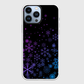 Чехол для iPhone 13 Pro Max с принтом Новогодние снежинки. Градиент. в Курске,  |  | 2022 | happy new year | merry christmas | год тигра | зима близко | нг | новогодний | новый год | новый год 2022 | рождество | символ 2022 года | снег | снежинки