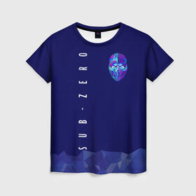 Женская футболка 3D с принтом Саб-Зиро. в Курске, 100% полиэфир ( синтетическое хлопкоподобное полотно) | прямой крой, круглый вырез горловины, длина до линии бедер | game | mortal kombat | комбат | мортал | мортал комбат | саб зиро