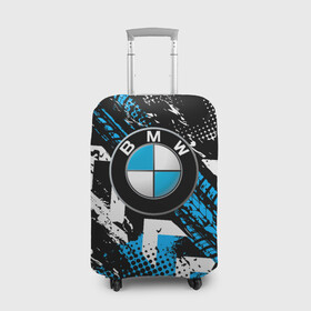 Чехол для чемодана 3D с принтом Следы от шин BMW в Курске, 86% полиэфир, 14% спандекс | двустороннее нанесение принта, прорези для ручек и колес | bmw | bmw performance | m | motorsport | performance | бмв | моторспорт