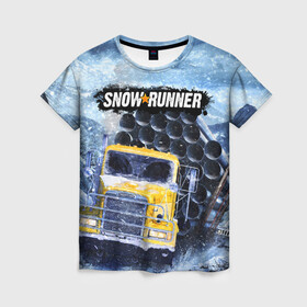 Женская футболка 3D с принтом SNOWRUNNER ART СНОУРАННЕР АРТ в Курске, 100% полиэфир ( синтетическое хлопкоподобное полотно) | прямой крой, круглый вырез горловины, длина до линии бедер | Тематика изображения на принте: game | snow runner | snowrunner | winter | грузовик | дальнобойщик | зима | игра | лес | симулятор | снег | сноу раннер | сноураннер