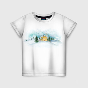 Детская футболка 3D с принтом Нежность. Зимний пейзаж в Курске, 100% гипоаллергенный полиэфир | прямой крой, круглый вырез горловины, длина до линии бедер, чуть спущенное плечо, ткань немного тянется | зима | зимний пейзаж | нежность | новогодний | пейзаж | снег