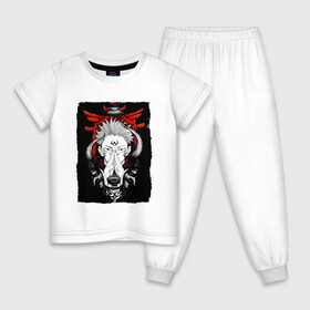 Детская пижама хлопок с принтом ЗАКЛИНАНИЕ ИТАДОРИ, СУКУНА в Курске, 100% хлопок |  брюки и футболка прямого кроя, без карманов, на брюках мягкая резинка на поясе и по низу штанин
 | anime | japan | japanese | jujutsu | jujutsu kaisen | kaisen | sukuna | tattoo | аниме | двуликий призрак | иероглифы | инумаки | итадори | итадори юдзи | магическая битва | нобара | панда | рёмен | рёмен сукуна | сатору | сукуна