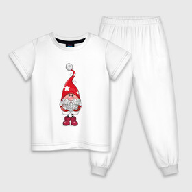 Детская пижама хлопок с принтом Забавный Санта в Курске, 100% хлопок |  брюки и футболка прямого кроя, без карманов, на брюках мягкая резинка на поясе и по низу штанин
 | Тематика изображения на принте: дед мороз | новый год | санта | санта клаус