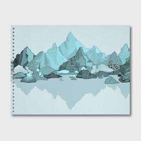 Альбом для рисования с принтом Голубой горный пейзаж с темно-серыми тенями в Курске, 100% бумага
 | матовая бумага, плотность 200 мг. | Тематика изображения на принте: голубые горы | горный | горный массив | горный пейзаж | горы | горы в снегу | для сноуборда | для туристов | заснеженные горы | зимние горы | зимний | лыжный | снежные горы | сноуборд