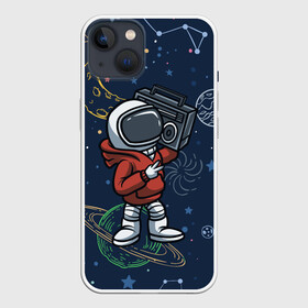 Чехол для iPhone 13 с принтом КОСМИЧЕСКАЯ МУЗЫКА | SPACE MUSIC в Курске,  |  | astronaut | music | planet | rocket | space | stars | астронавт | звезда | звезды | космонавт | космос | магнитафон | мафон | музыка | музыкант | планета | планеты | ракета