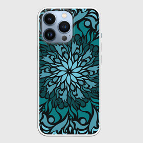 Чехол для iPhone 13 Pro с принтом Зеленая мандала в Курске,  |  | Тематика изображения на принте: зеленый | медитативный | медитация | орнамент | переплетение | растительный | узор | цветочный