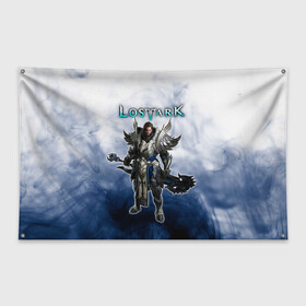 Флаг-баннер с принтом Lost Ark Воин Берсерк в Курске, 100% полиэстер | размер 67 х 109 см, плотность ткани — 95 г/м2; по краям флага есть четыре люверса для крепления | Тематика изображения на принте: berserk | lost ark | warrior | берсерк | воин | воин берсерк | лост арк