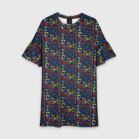Детское платье 3D с принтом HIPSTER (модник) в Курске, 100% полиэстер | прямой силуэт, чуть расширенный к низу. Круглая горловина, на рукавах — воланы | fashion | hippie | hipster | jazz | nippster | pacific | pacifist | postmodernism | subculture | swag | urba | vintage | битник | винтаж | джаз | клетчатая рубашка | мода | нипстер | пацифик | пацифист | постмодернизм | растаман | стиляга | субку