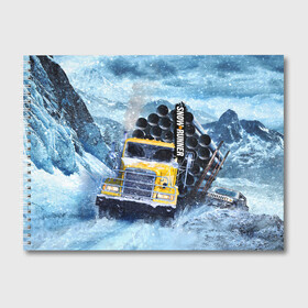 Альбом для рисования с принтом SnowRunner грузовик в Курске, 100% бумага
 | матовая бумага, плотность 200 мг. | auto | car | mudrunner | snow runner | snowrunner | авто | бездорожье | внедорожник | вождение | грузовик | дальнобойщики | машина | симулятор | снег | тягач | фура