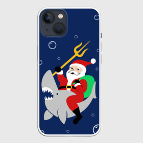 Чехол для iPhone 13 с принтом САНТА КЛАУС НА АКУЛЕ | SANTA в Курске,  |  | 2020 | 2021 | 2022 | christmas | merry | santa | акула | дед мороз | нг | новогодний | новый год | рождество | санта клаус | свитер | узоры