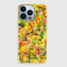 Чехол для iPhone 13 Pro с принтом Оливье в Курске,  |  | вкусняшка | еда | новогодние салатики | новый год | оливье | оливьешечка | оливьешка | салат | салатики | фон