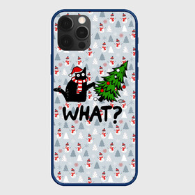 Чехол для iPhone 12 Pro Max с принтом WHAT CAT | CHRISTMAS в Курске, Силикон |  | 2020 | 2021 | 2022 | cat | cats | christmas | merry | what | ват | кот | леденец | мяу | нг | новогодний | новый год | олени | рождество | свитер | узоры