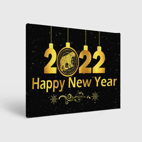 Холст прямоугольный с принтом Happy New Year 2022! в Курске, 100% ПВХ |  | 2022 | art | background | christmas | new year | patterns | snow | tiger | арт | новый год | рождество | символ года | снег | тигр | узоры | фон