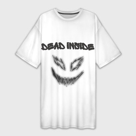 Платье-футболка 3D с принтом Zxc Smile в Курске,  |  | Тематика изображения на принте: dead inside | demon | depression | dota 2 | drain | phonk | smile | tilted | zxc | zxcursed