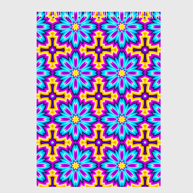 Скетчбук с принтом Синие цветы на желтом фоне (иллюзия расширения) в Курске, 100% бумага
 | 48 листов, плотность листов — 100 г/м2, плотность картонной обложки — 250 г/м2. Листы скреплены сверху удобной пружинной спиралью | абстракция | аум | галлюцинация | зазеркалье | игра ума | иллюзии | индиго | майя | мантра | медитация | мираж | неон | нирвана | обман зрения | ом | оптические иллюзии | просветление | психоделика
