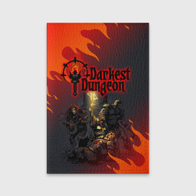 Обложка для паспорта матовая кожа с принтом DARKEST DUNGEON   ТЕМНЕЙШЕЕ ПОДЗЕМЕЛЬЕ в Курске, натуральная матовая кожа | размер 19,3 х 13,7 см; прозрачные пластиковые крепления | Тематика изображения на принте: darkest dungeon | darkest dungeon 2 | ад | готика | игра | огонь | пламя | темнейшее подземелье | ужасы