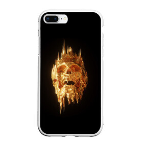 Чехол для iPhone 7Plus/8 Plus матовый с принтом GOLDEN SKULL | ЗОЛОТОЙ ЧЕРЕП в Курске, Силикон | Область печати: задняя сторона чехла, без боковых панелей | art | bones | design | gold | skull | золото | череп