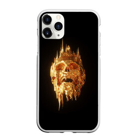 Чехол для iPhone 11 Pro матовый с принтом GOLDEN SKULL | ЗОЛОТОЙ ЧЕРЕП в Курске, Силикон |  | art | bones | design | gold | skull | золото | череп