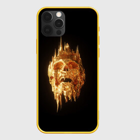 Чехол для iPhone 12 Pro с принтом GOLDEN SKULL | ЗОЛОТОЙ ЧЕРЕП в Курске, силикон | область печати: задняя сторона чехла, без боковых панелей | art | bones | design | gold | skull | золото | череп